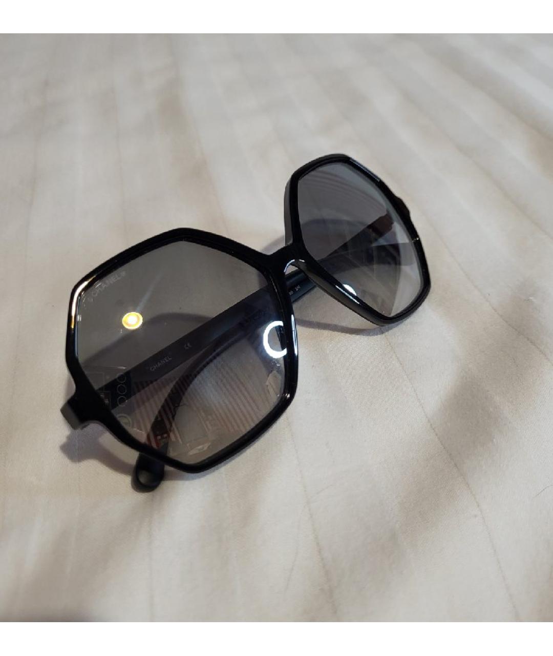 CHANEL Черные пластиковые солнцезащитные очки, фото 4