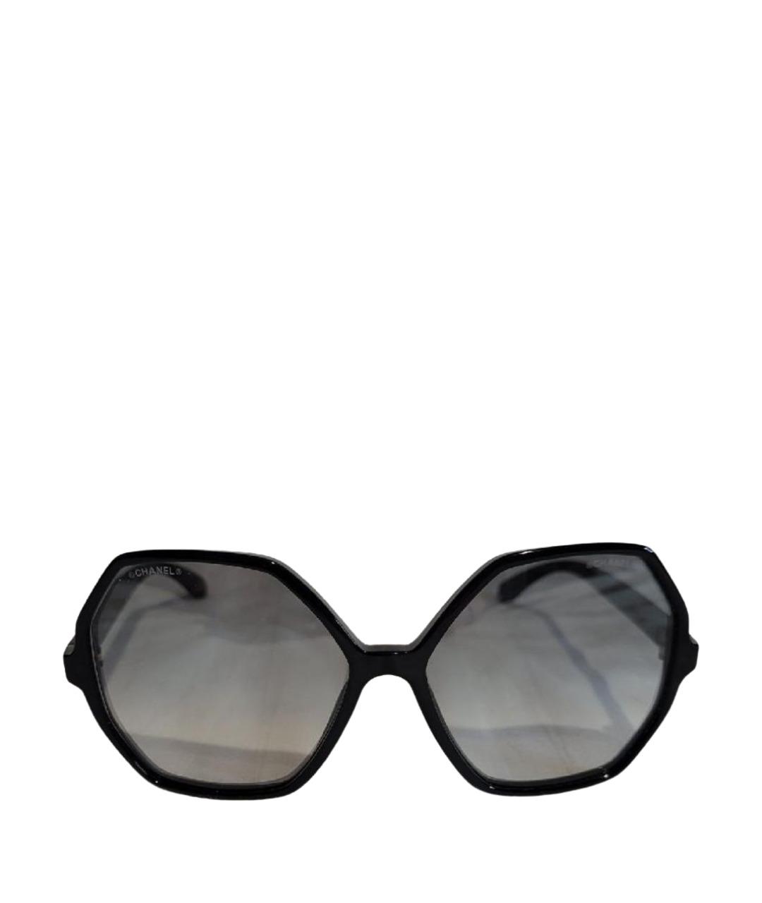 CHANEL Черные пластиковые солнцезащитные очки, фото 1