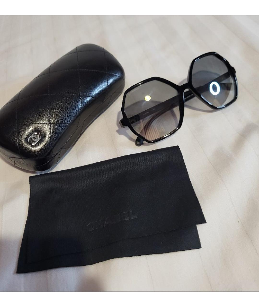 CHANEL Черные пластиковые солнцезащитные очки, фото 5