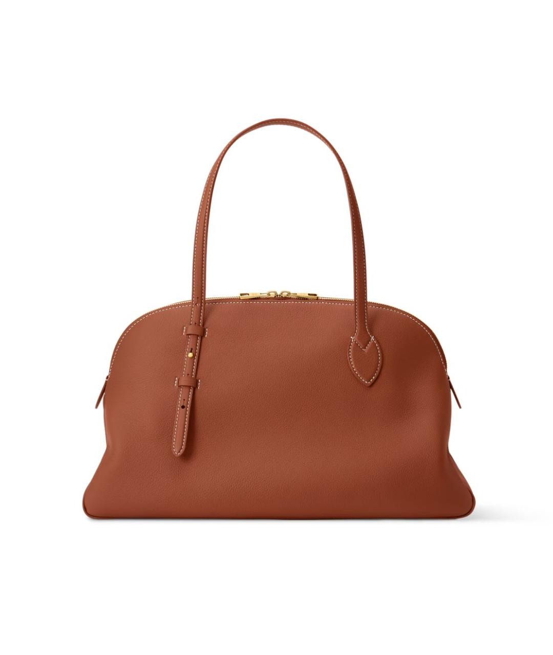 LOUIS VUITTON Коричневая кожаная сумка с короткими ручками, фото 5