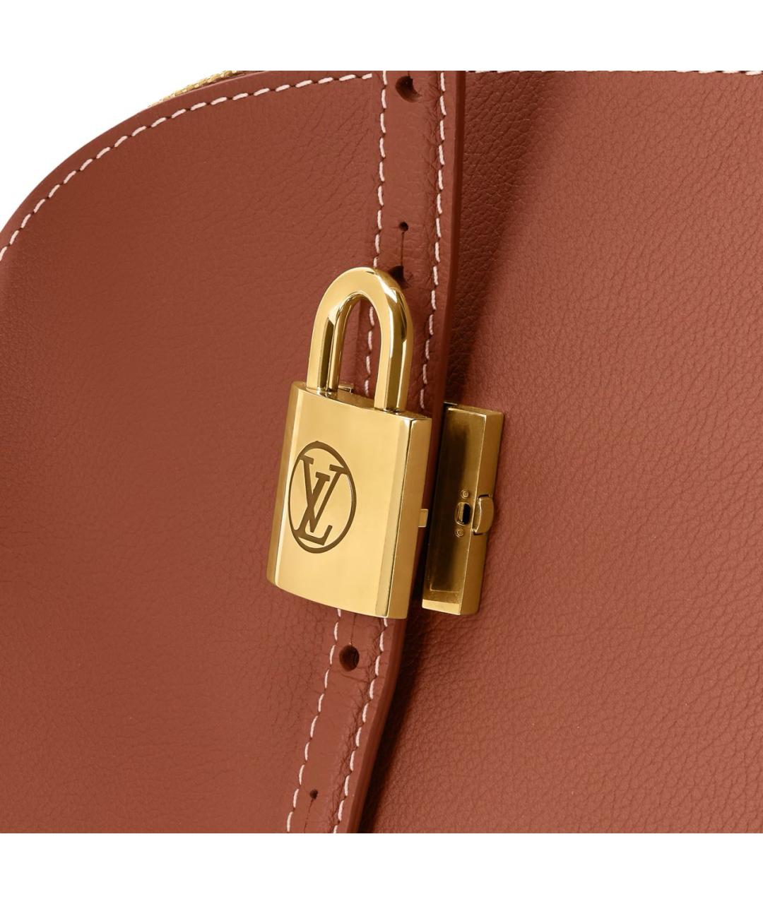 LOUIS VUITTON Коричневая кожаная сумка с короткими ручками, фото 2