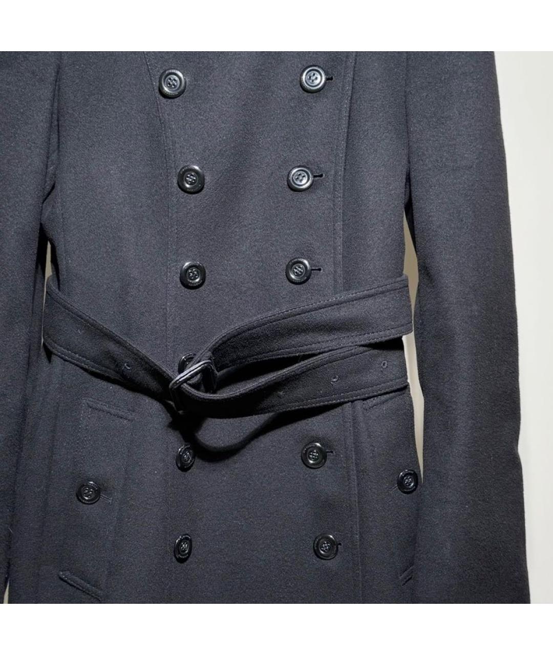 BURBERRY Черное шерстяное пальто, фото 4