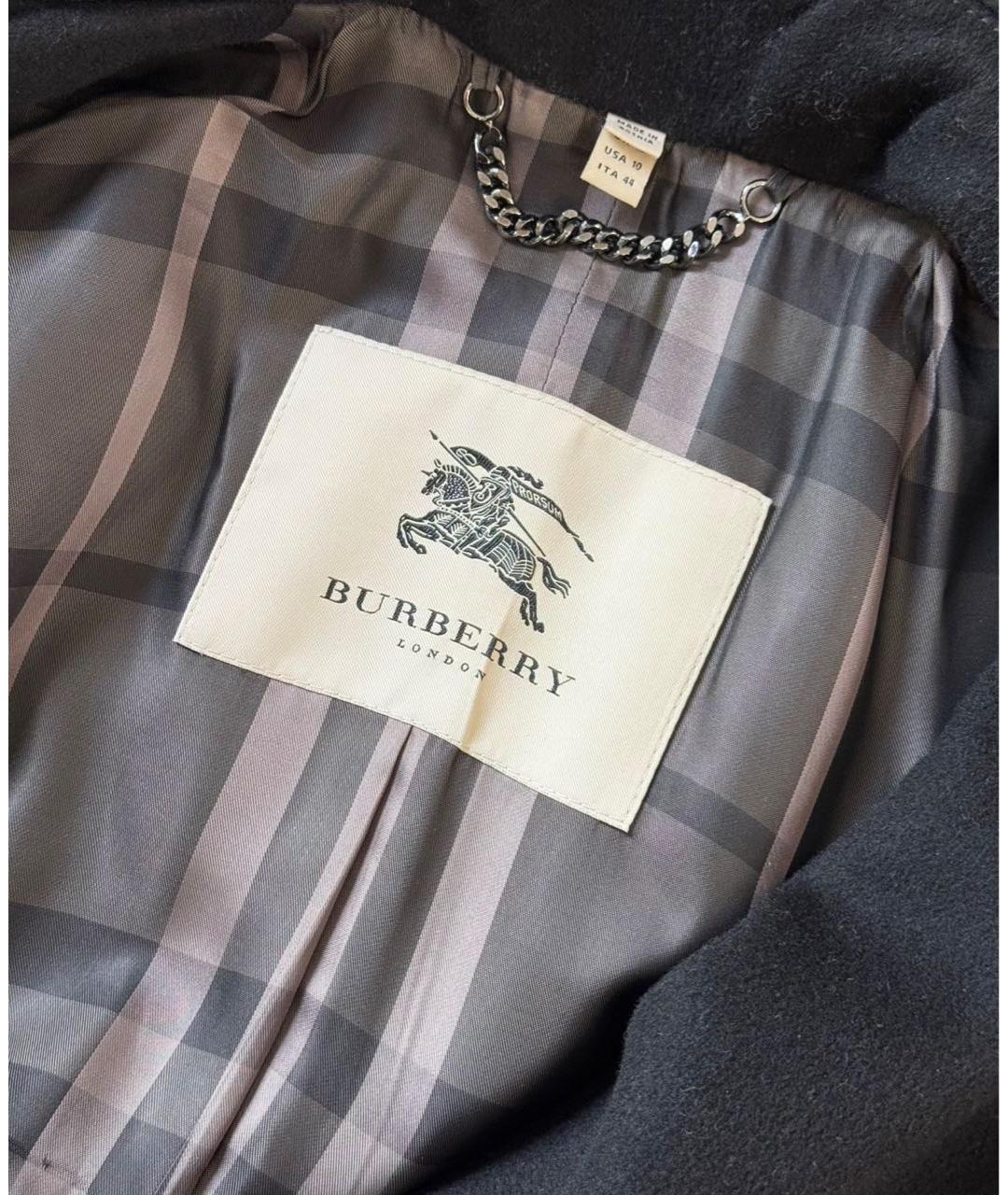 BURBERRY Черное шерстяное пальто, фото 3