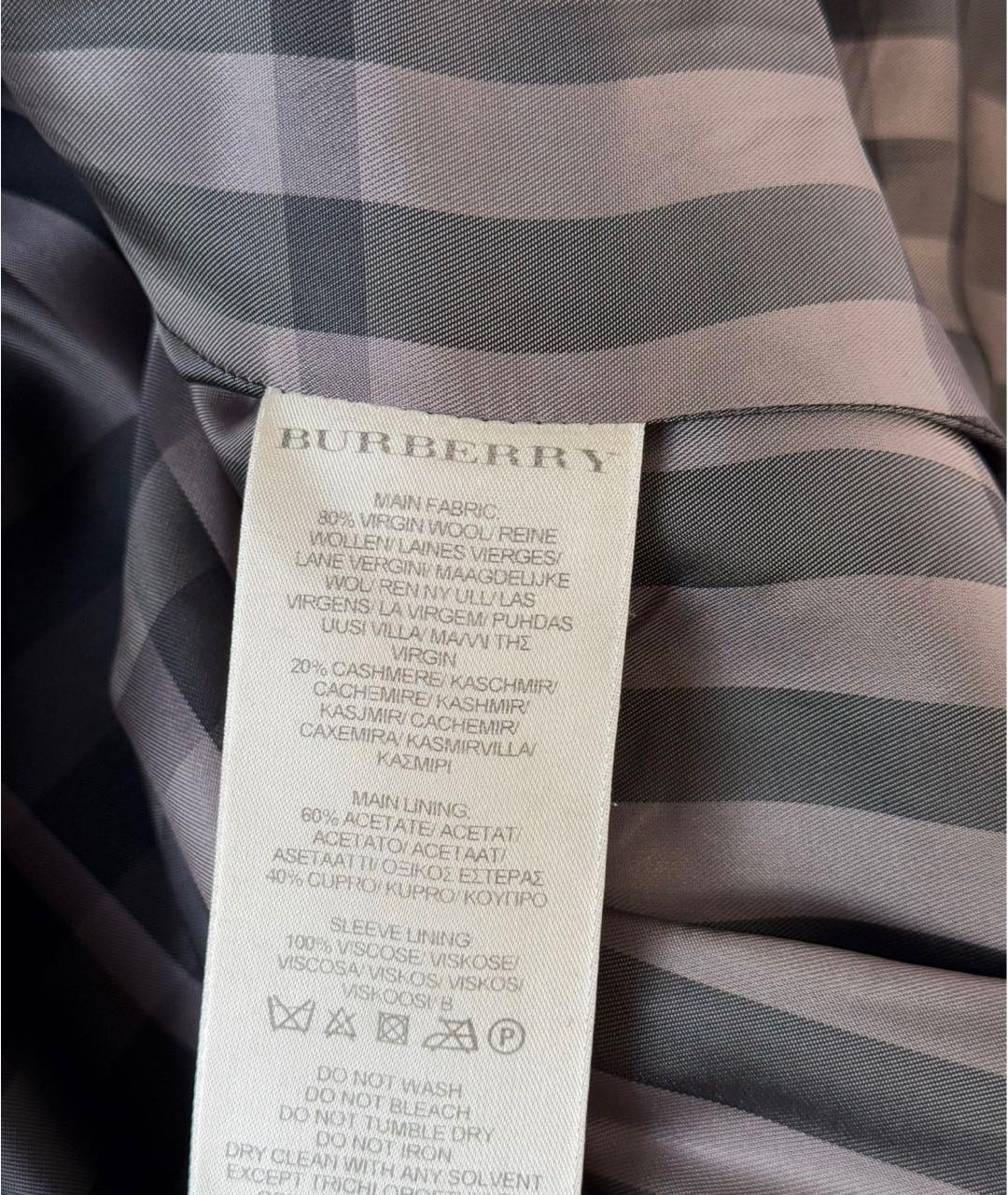 BURBERRY Черное шерстяное пальто, фото 6