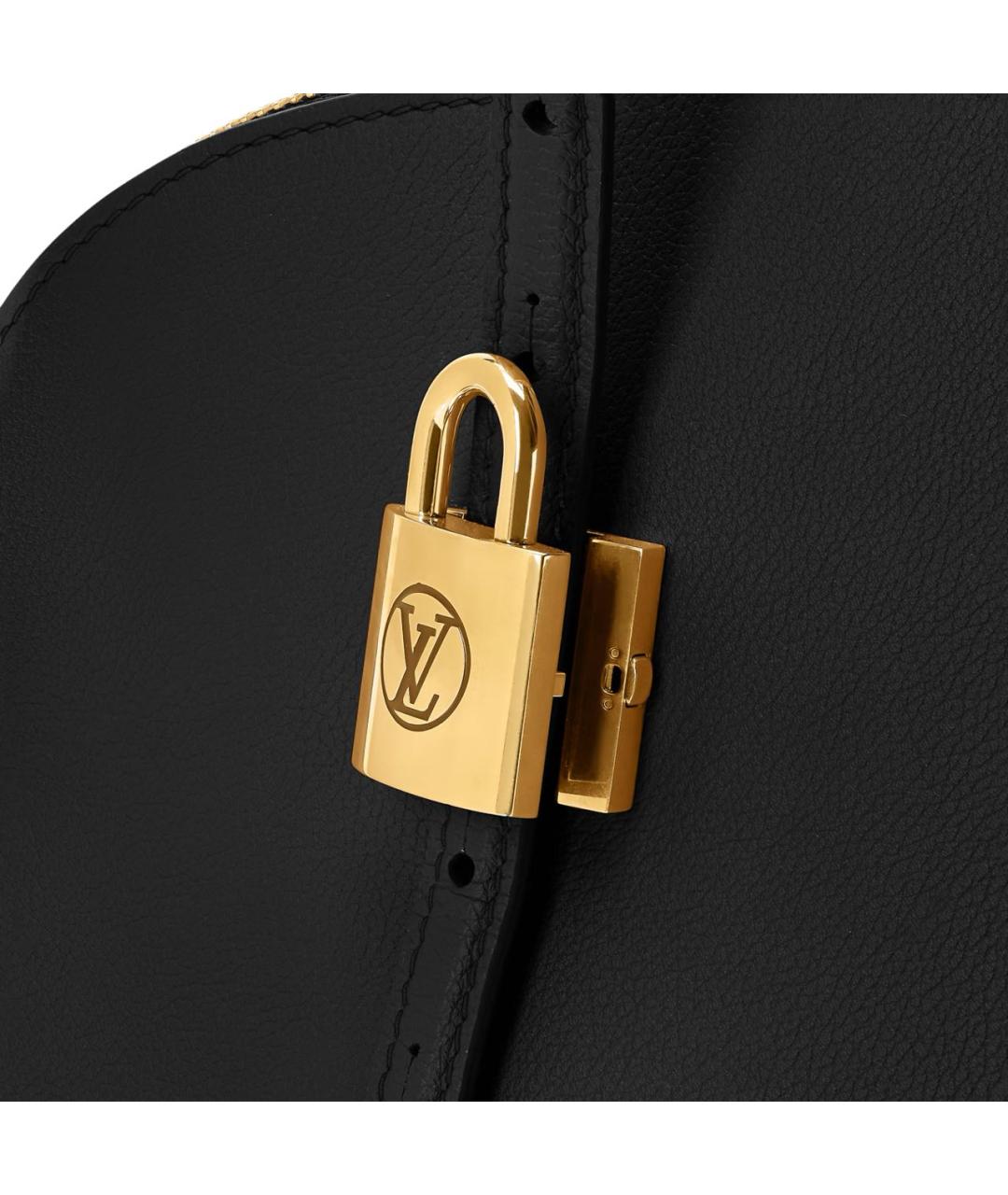 LOUIS VUITTON Черная кожаная сумка с короткими ручками, фото 5