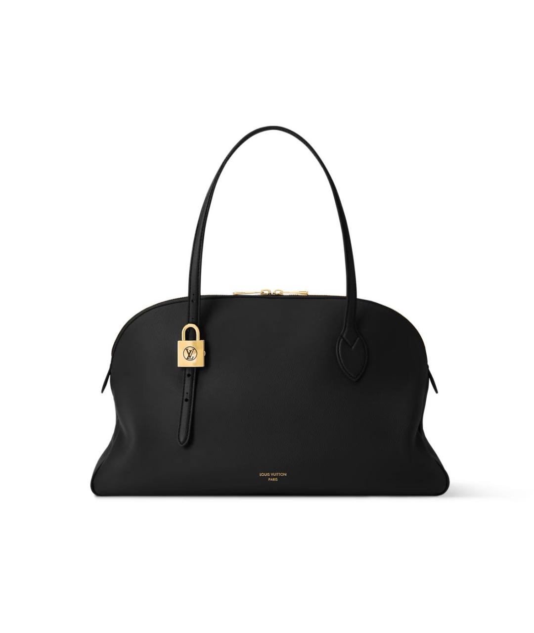 LOUIS VUITTON Черная кожаная сумка с короткими ручками, фото 6