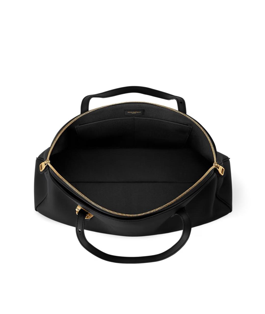 LOUIS VUITTON Черная кожаная сумка с короткими ручками, фото 3