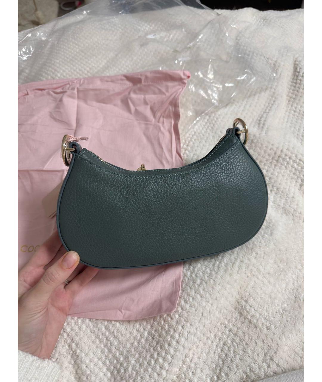 COCCINELLE Зеленая кожаная сумка через плечо, фото 3