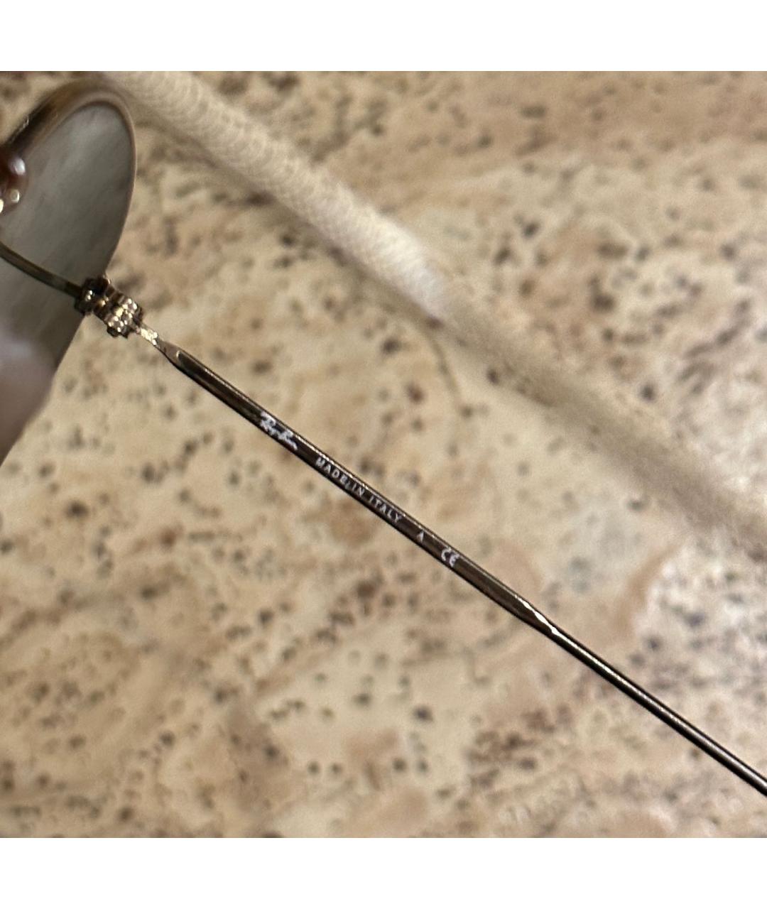 RAY BAN Золотые металлические солнцезащитные очки, фото 4