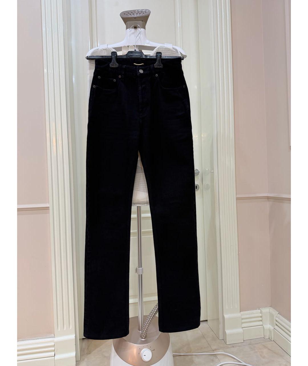 SAINT LAURENT Черные хлопковые прямые джинсы, фото 9