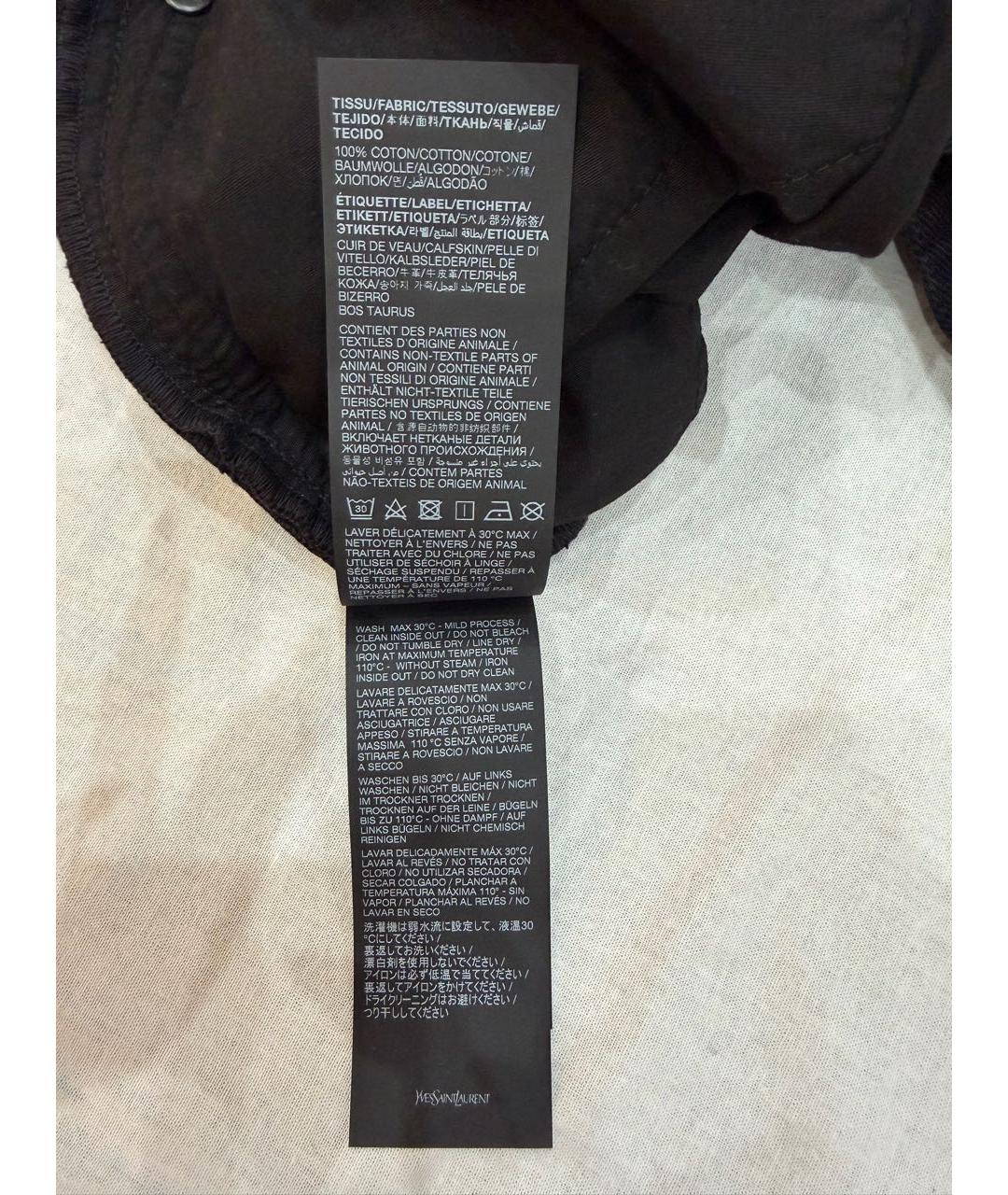 SAINT LAURENT Черные хлопковые прямые джинсы, фото 8