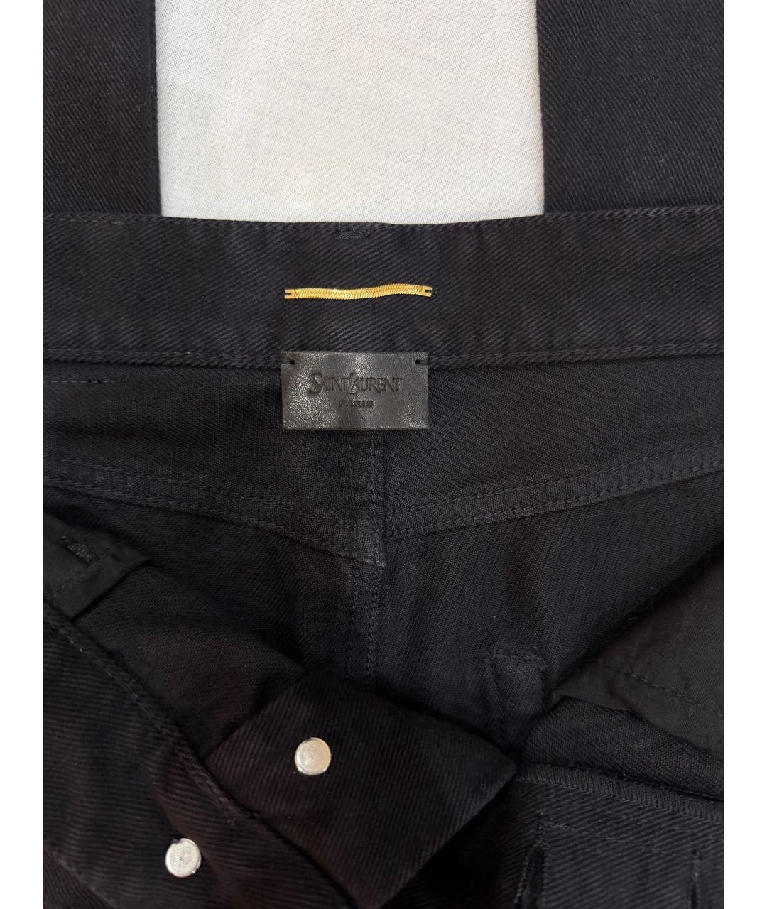 SAINT LAURENT Черные хлопковые прямые джинсы, фото 6