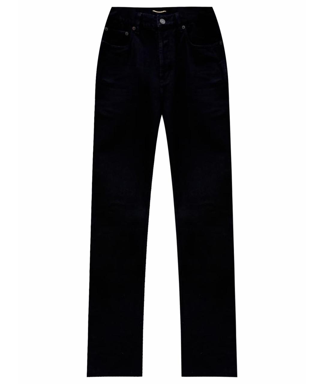 SAINT LAURENT Черные хлопковые прямые джинсы, фото 1