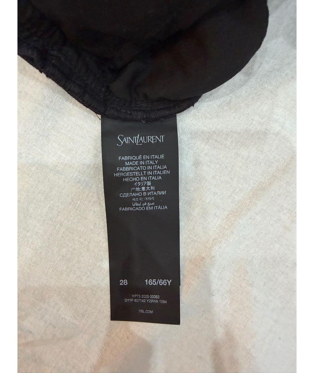 SAINT LAURENT Черные хлопковые прямые джинсы, фото 7