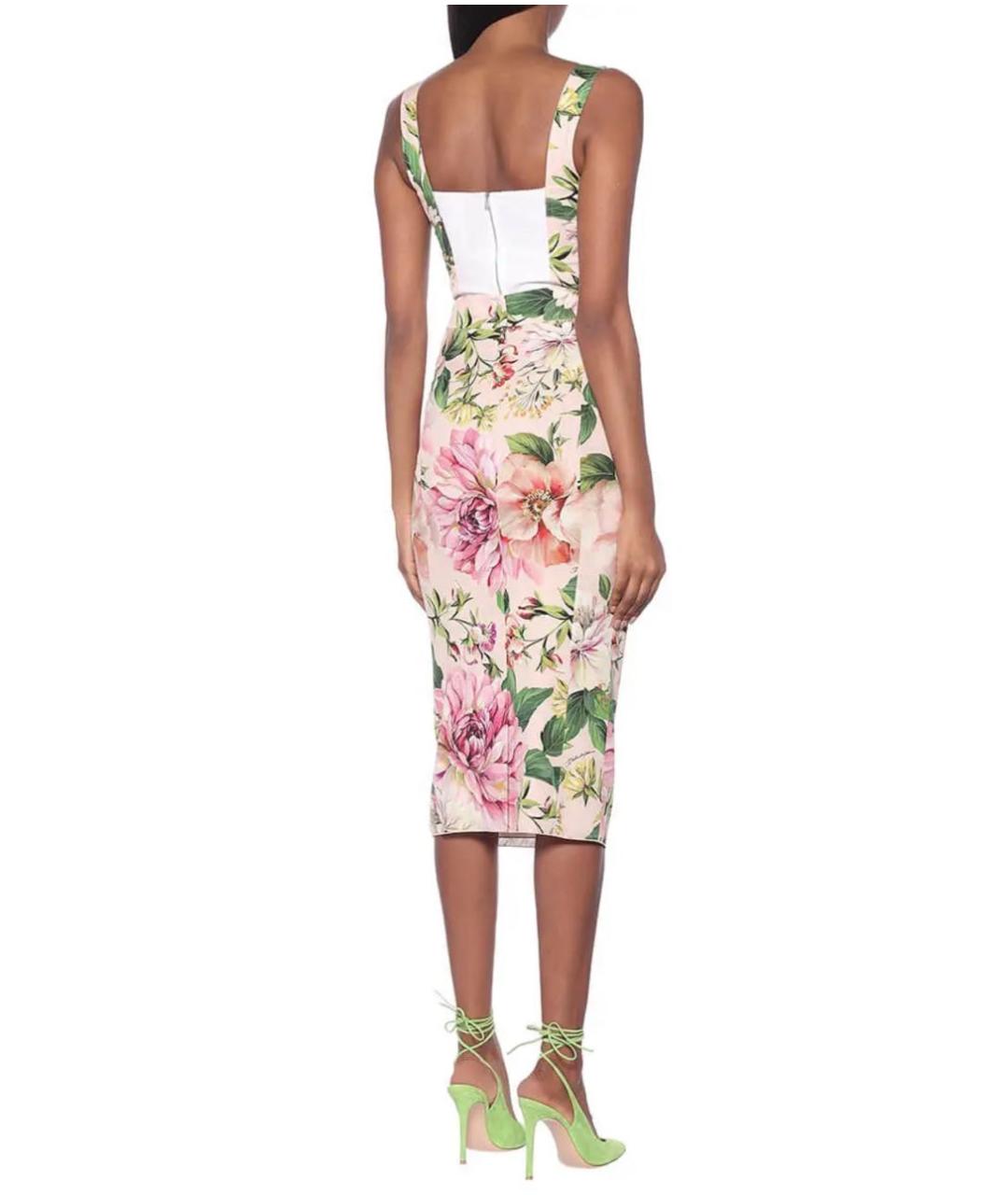 DOLCE&GABBANA Розовая шелковая юбка миди, фото 2