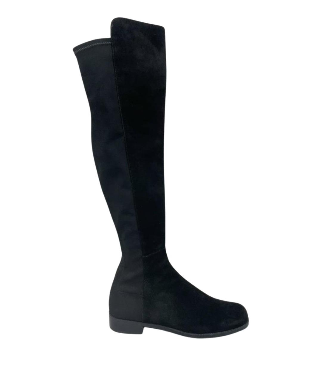 STUART WEITZMAN Черные замшевые сапоги, фото 1