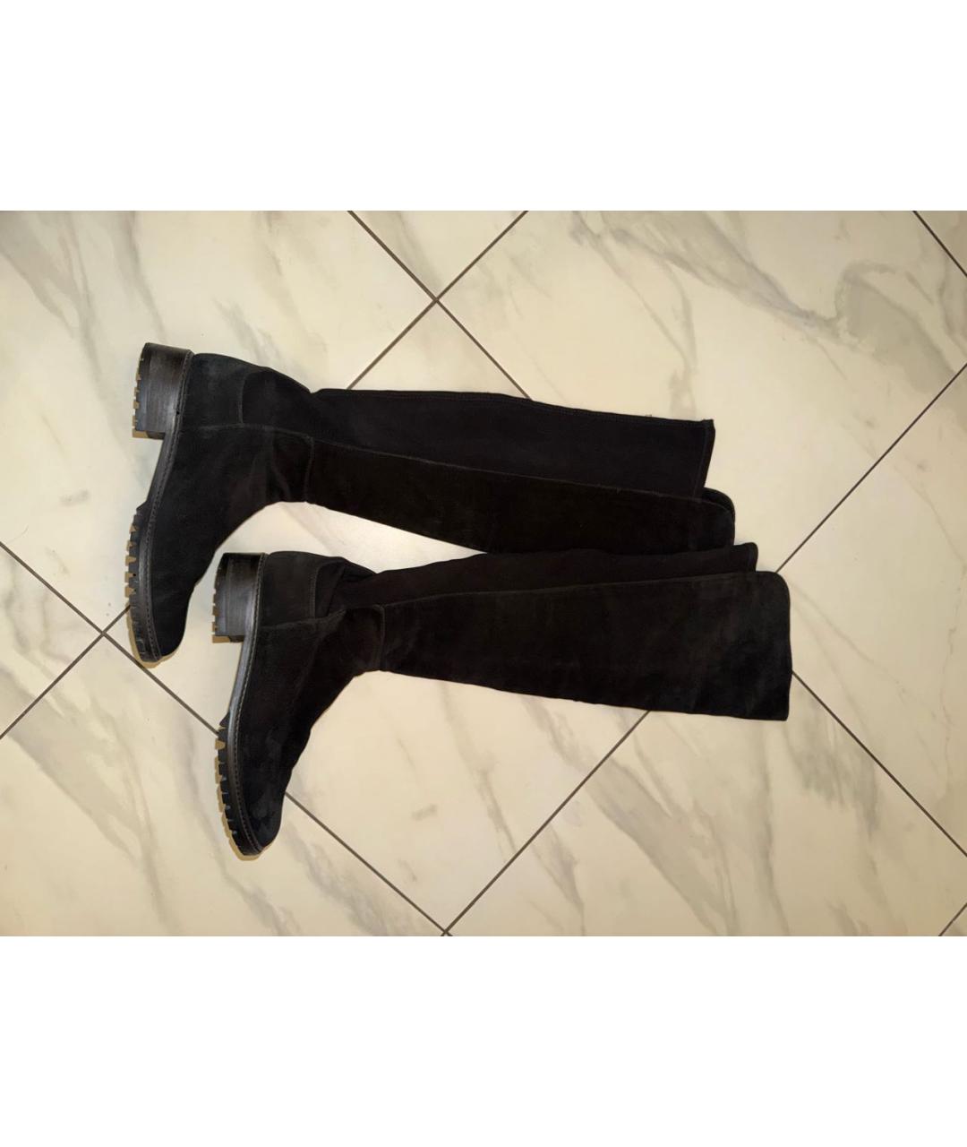 STUART WEITZMAN Черные замшевые сапоги, фото 4