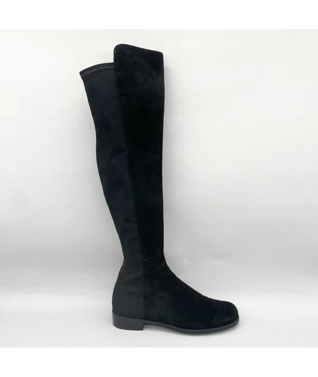 STUART WEITZMAN Черные замшевые сапоги, фото 7