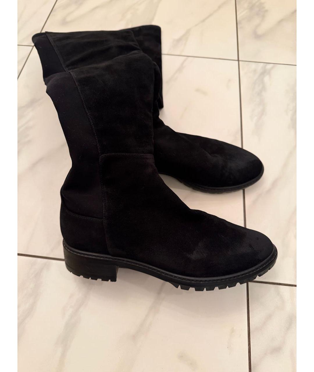 STUART WEITZMAN Черные замшевые сапоги, фото 3