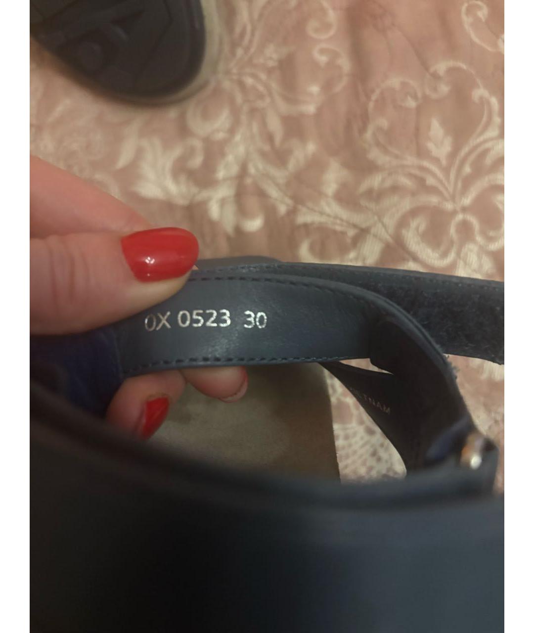 PRADA Синие кожаные сандалии и шлепанцы, фото 5