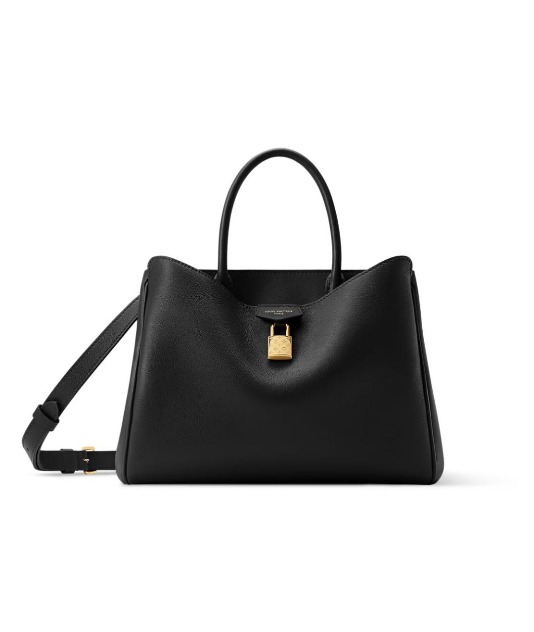 LOUIS VUITTON Черная кожаная сумка через плечо, фото 5