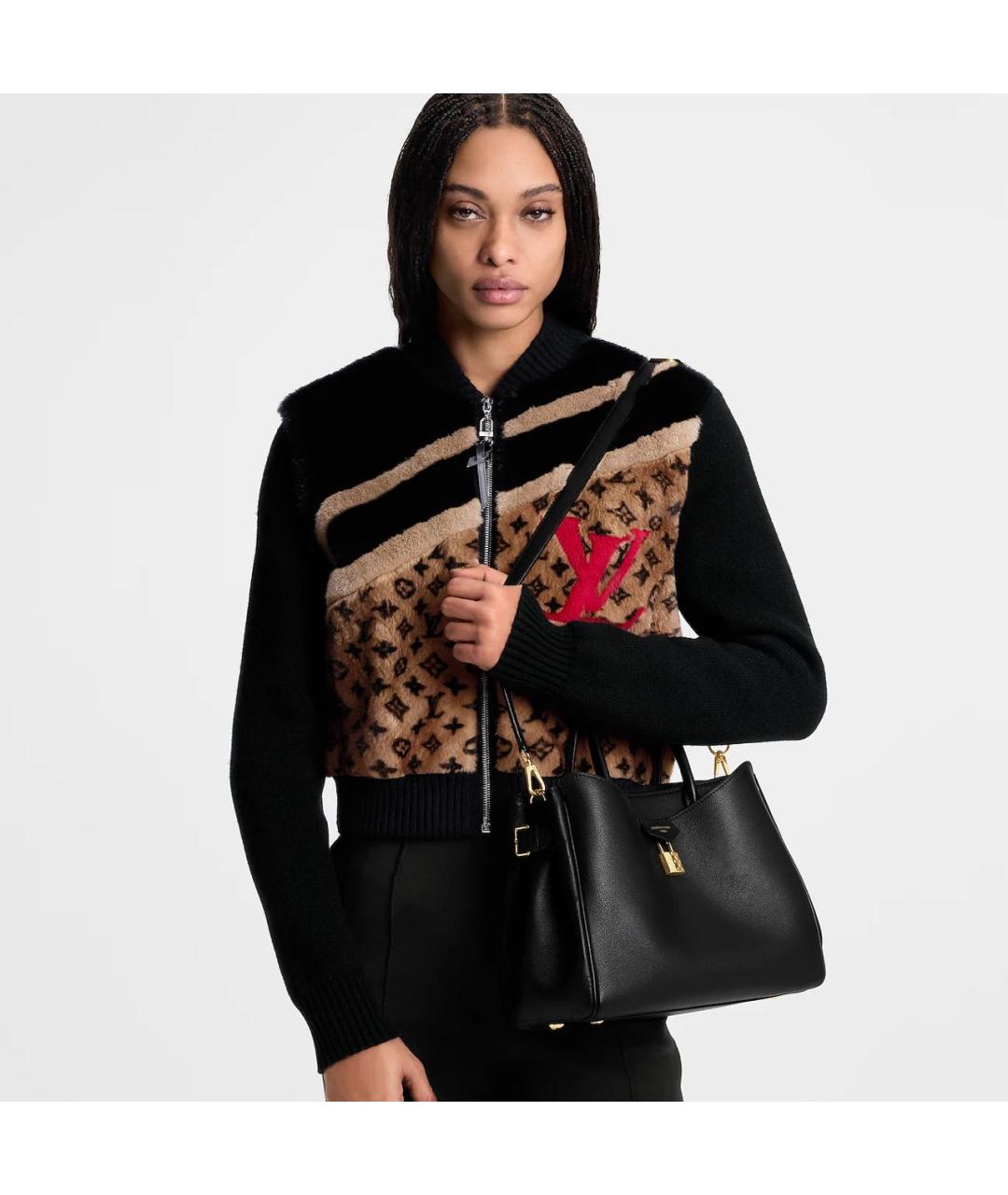 LOUIS VUITTON Черная кожаная сумка через плечо, фото 6