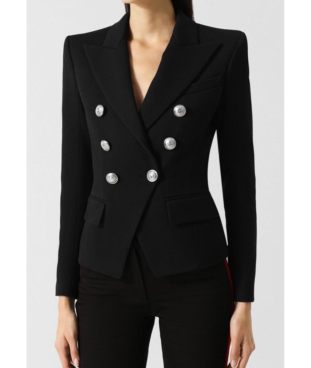 BALMAIN Черный шерстяной жакет/пиджак, фото 5