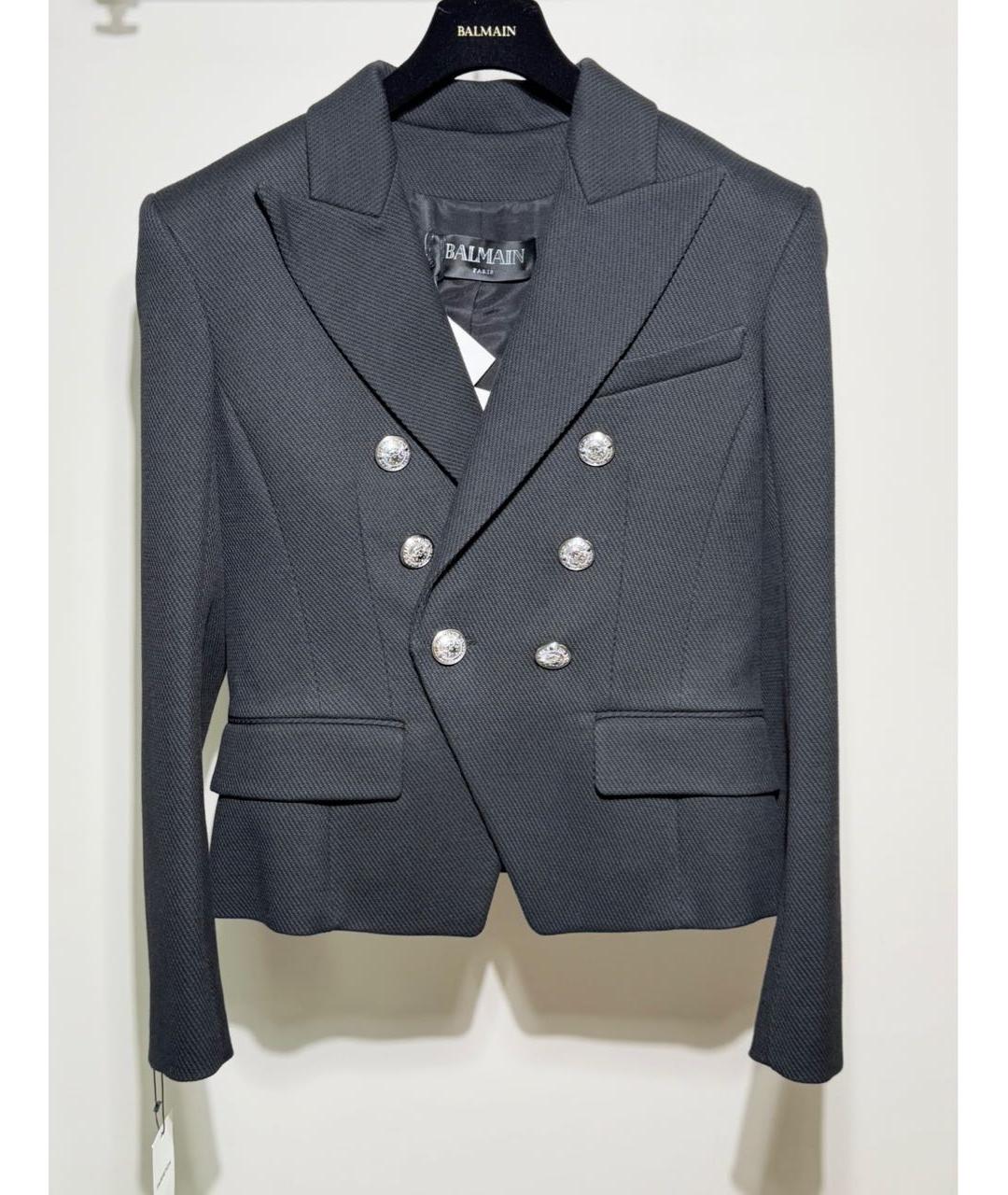 BALMAIN Черный шерстяной жакет/пиджак, фото 8
