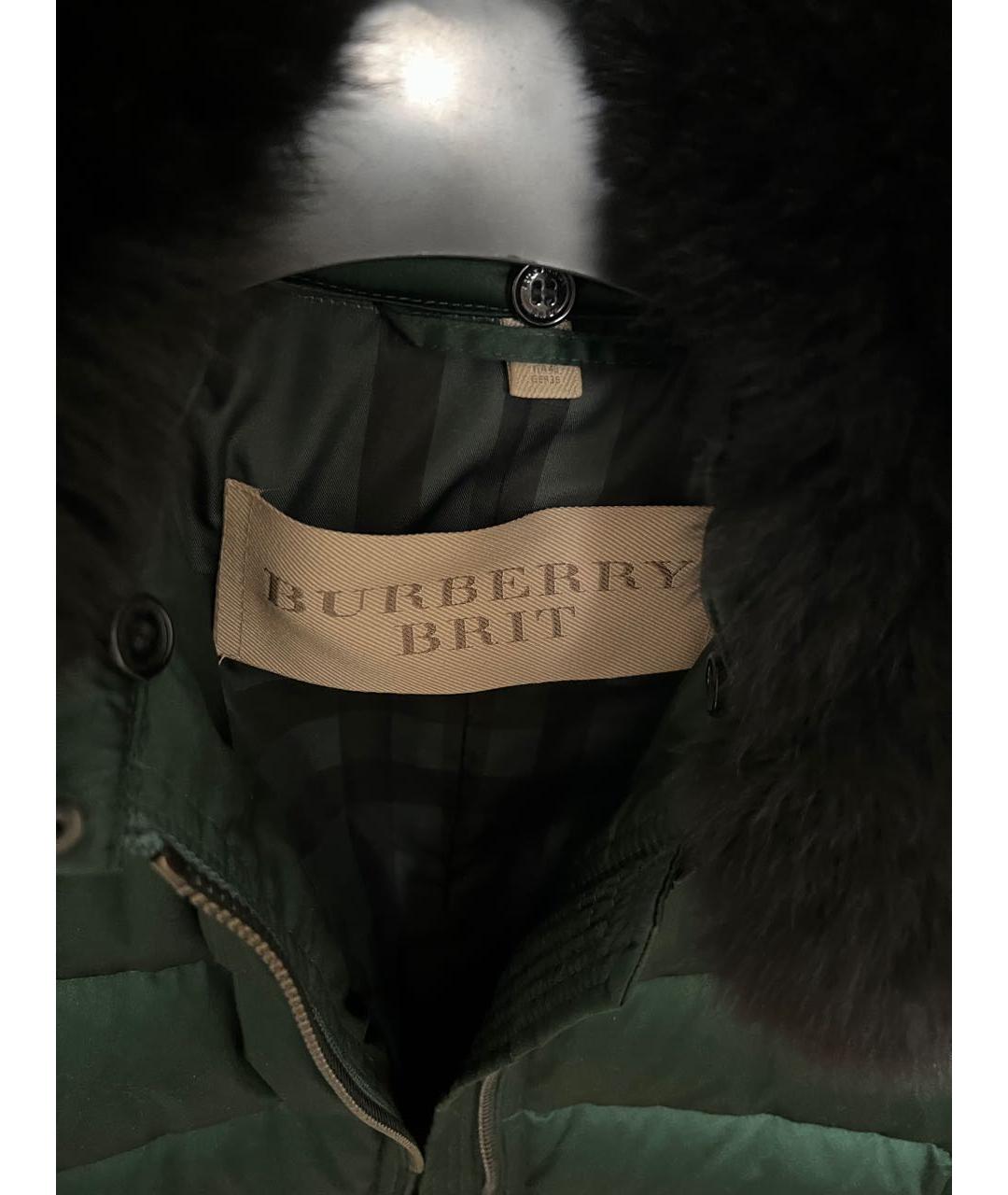 BURBERRY Зеленая полиэстеровая куртка, фото 3