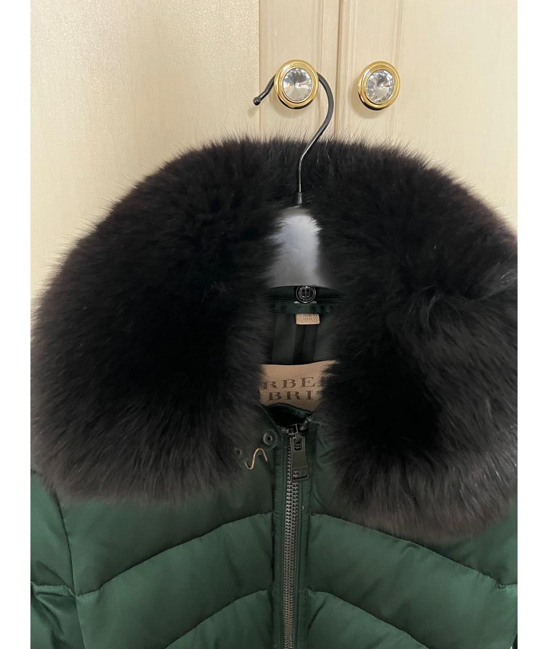 BURBERRY Зеленая полиэстеровая куртка, фото 4