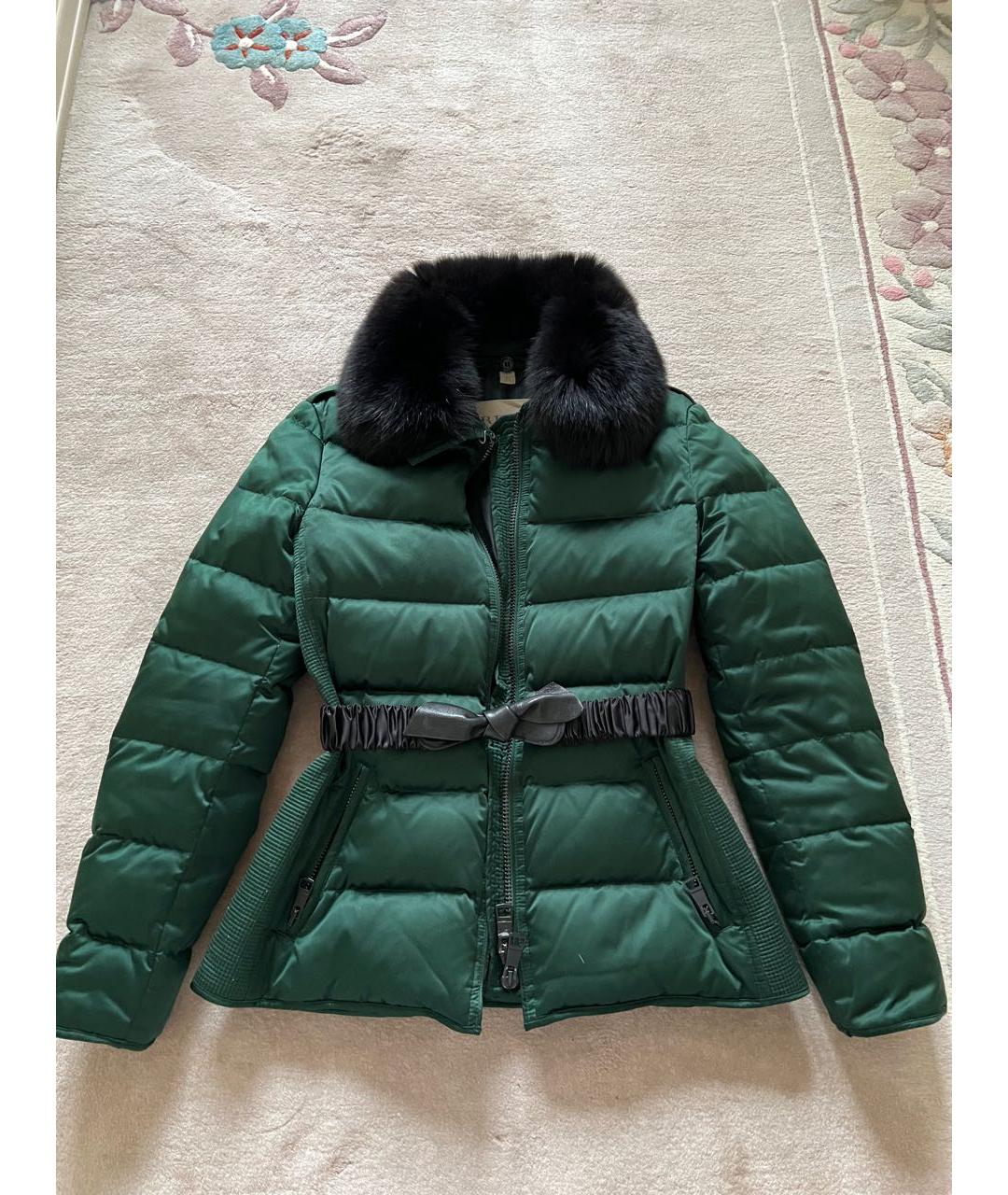 BURBERRY Зеленая полиэстеровая куртка, фото 5