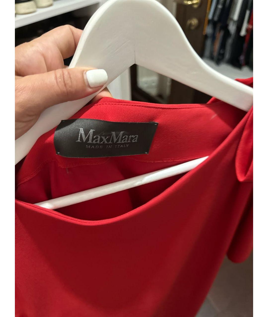 MAX MARA Красное полиэстеровое коктейльное платье, фото 3