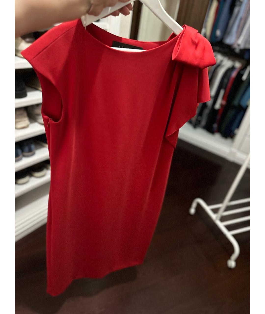 MAX MARA Красное полиэстеровое коктейльное платье, фото 7