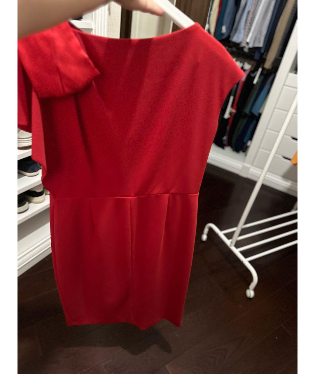 MAX MARA Красное полиэстеровое коктейльное платье, фото 2