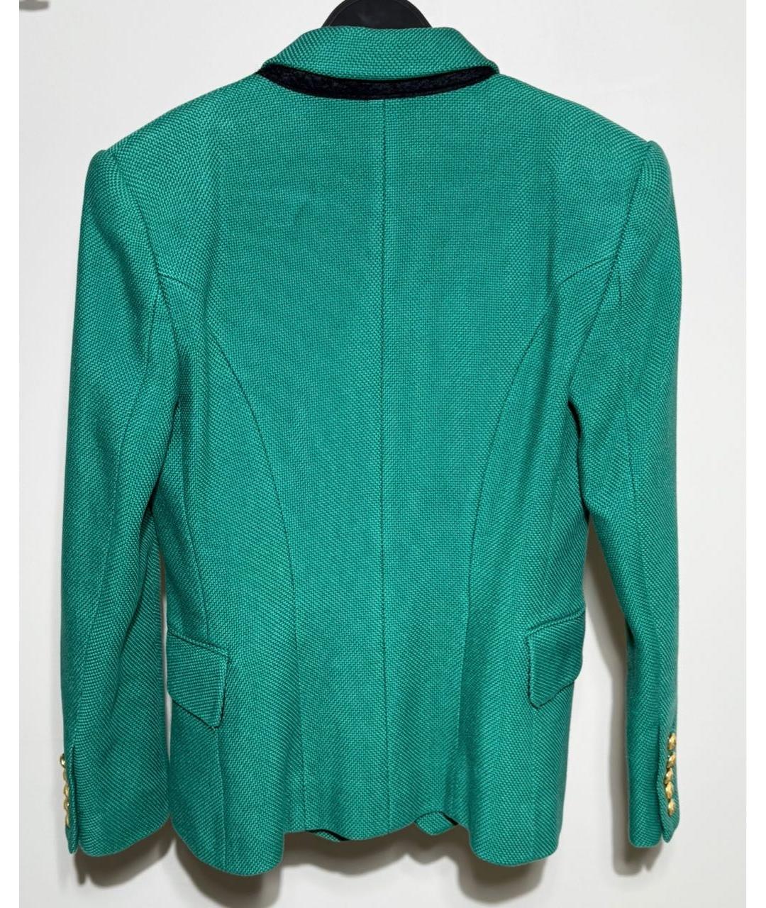 BALMAIN Зеленый хлопковый жакет/пиджак, фото 2