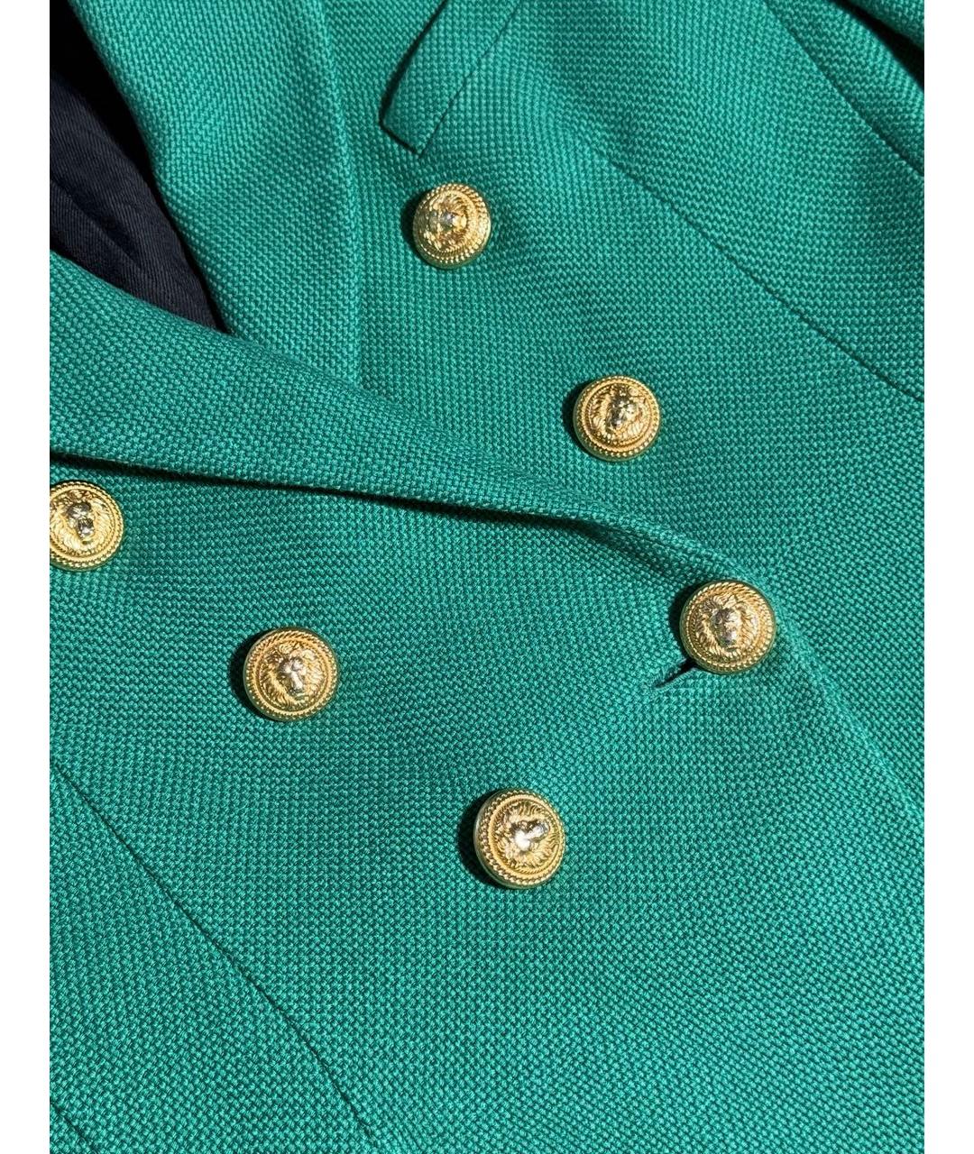 BALMAIN Зеленый хлопковый жакет/пиджак, фото 4