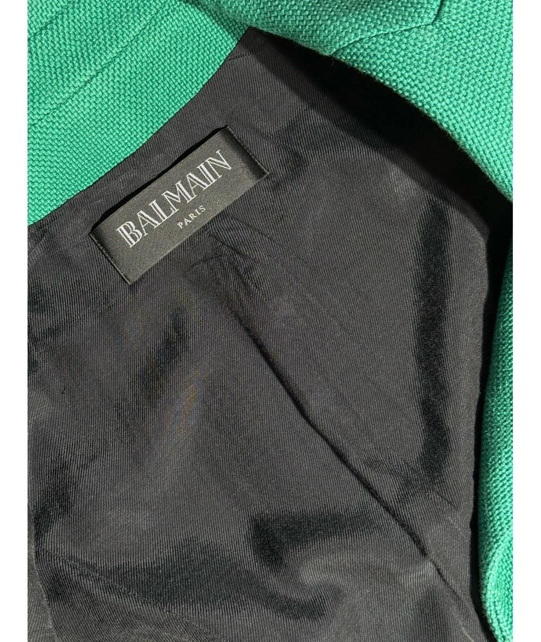 BALMAIN Зеленый хлопковый жакет/пиджак, фото 3