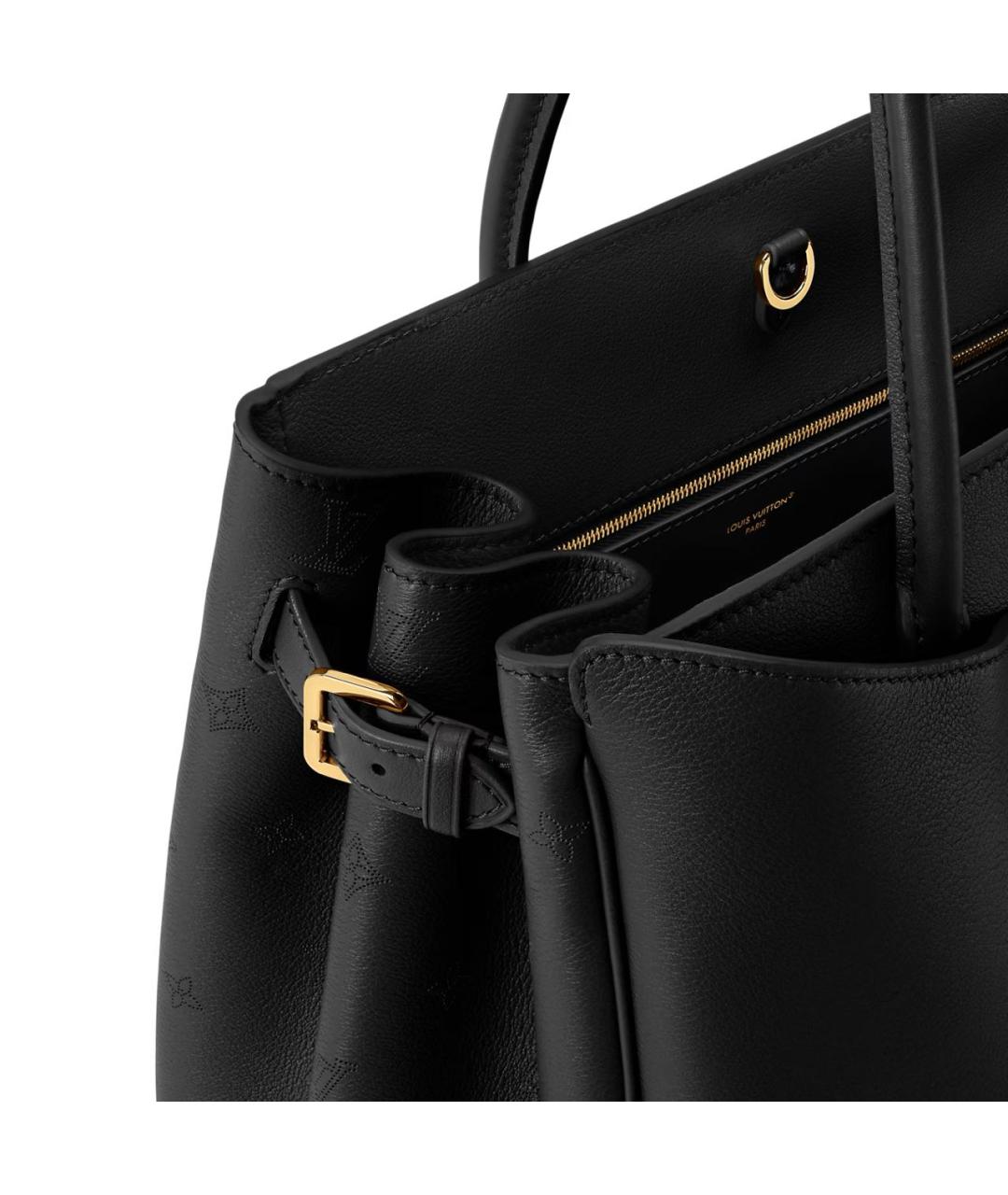 LOUIS VUITTON Коричневая кожаная сумка с короткими ручками, фото 4