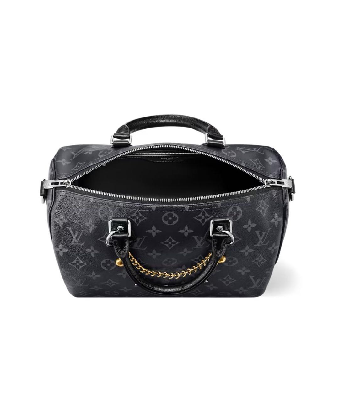 LOUIS VUITTON Черная кожаная сумка через плечо, фото 4
