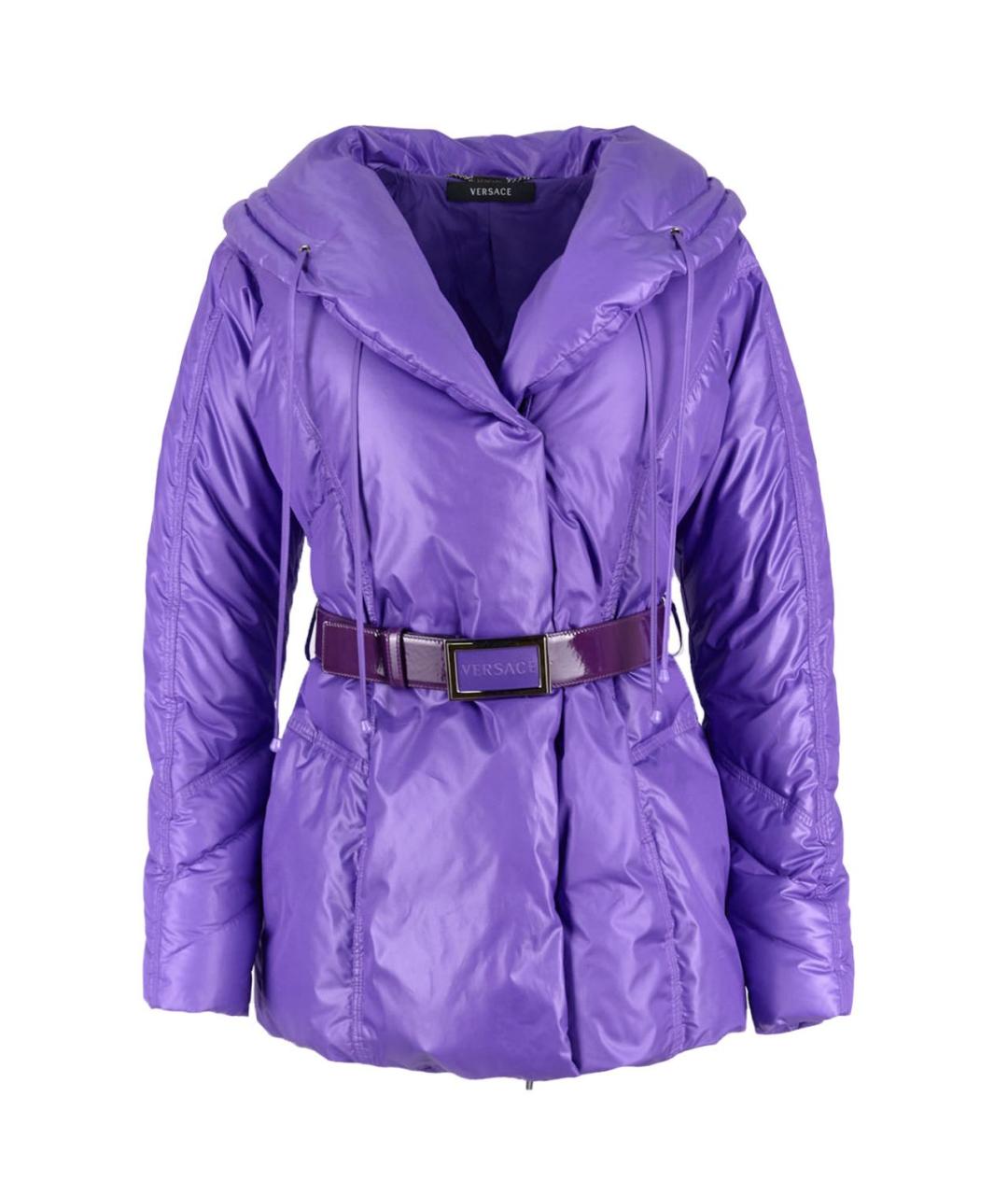 VERSACE Фиолетовый полиамидовый пуховик, фото 8