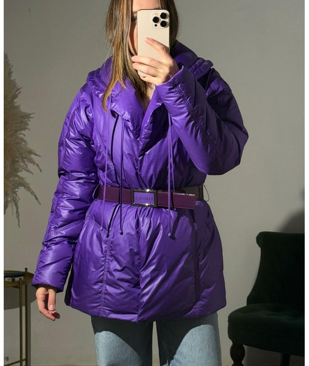 VERSACE Фиолетовый полиамидовый пуховик, фото 5