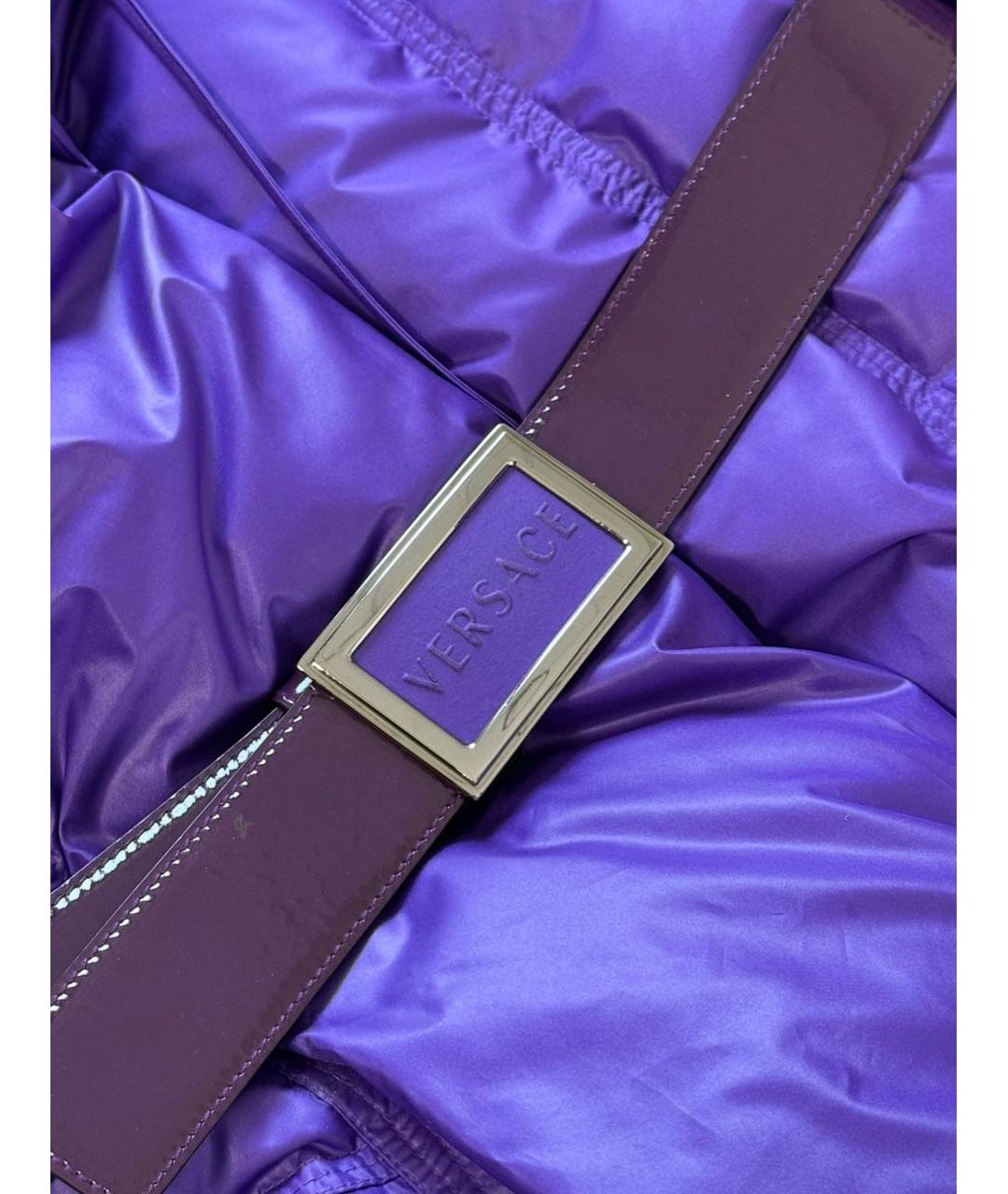 VERSACE Фиолетовый полиамидовый пуховик, фото 4