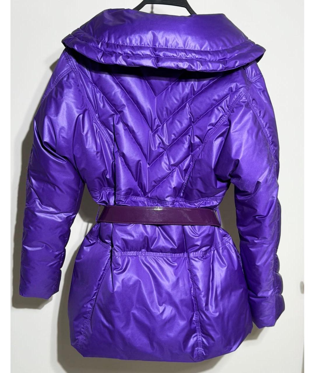 VERSACE Фиолетовый полиамидовый пуховик, фото 2