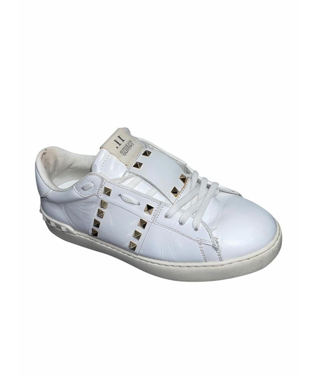 VALENTINO Белые кожаные низкие кроссовки / кеды, фото 1