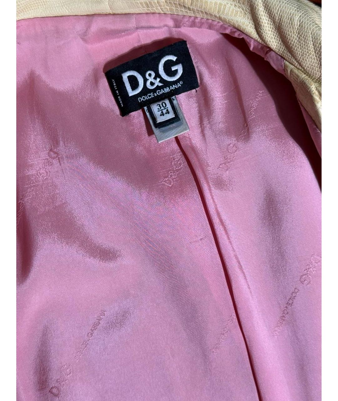 DOLCE&GABBANA Желтое кожаное пальто, фото 3