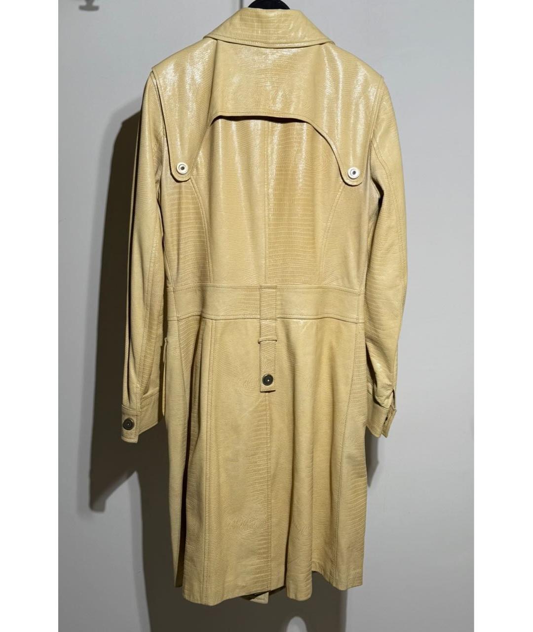 DOLCE&GABBANA Желтое кожаное пальто, фото 2