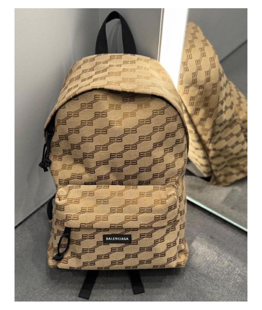 BALENCIAGA Коричневый тканевый рюкзак, фото 4