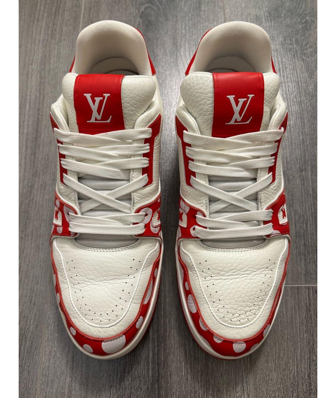 LOUIS VUITTON Красные кожаные низкие кроссовки / кеды, фото 6