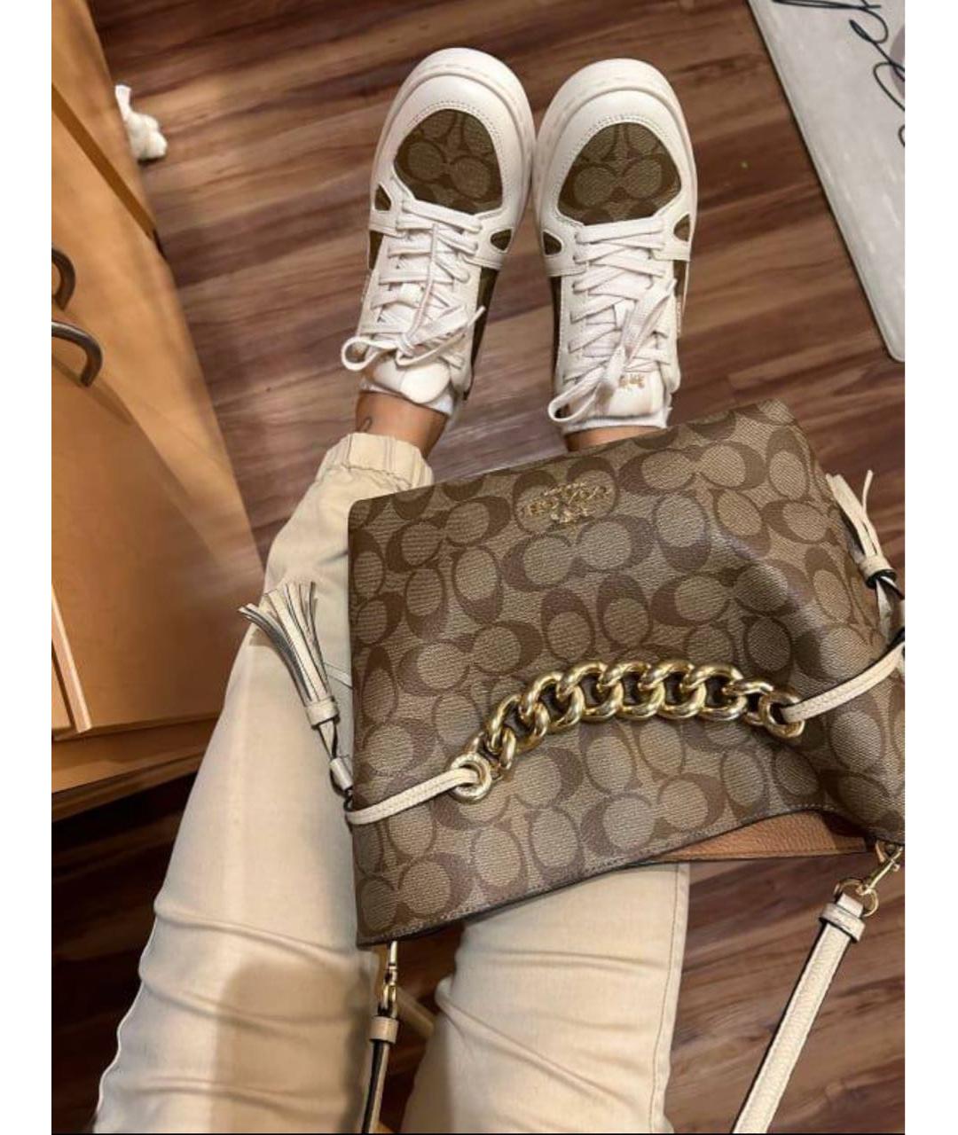 COACH Белые кожаные кеды, фото 8