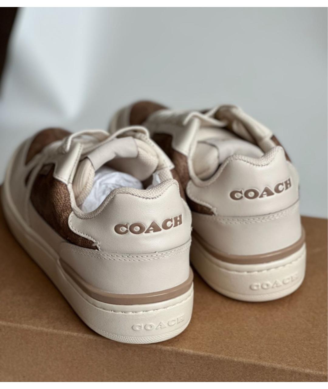 COACH Белые кожаные кеды, фото 4